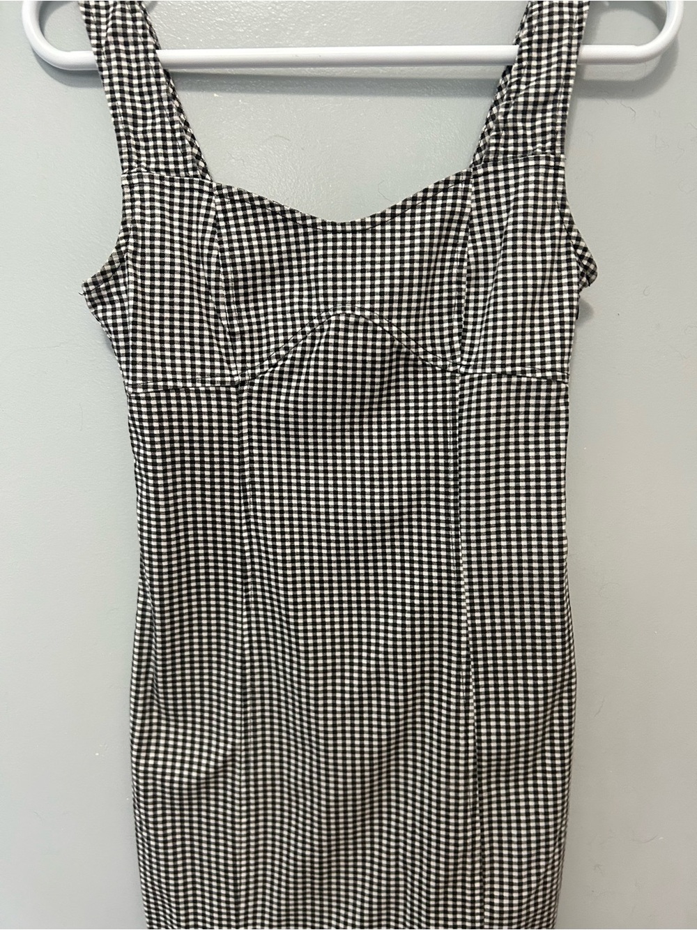 Forever 21 Black and White Gingham Backless Dress
